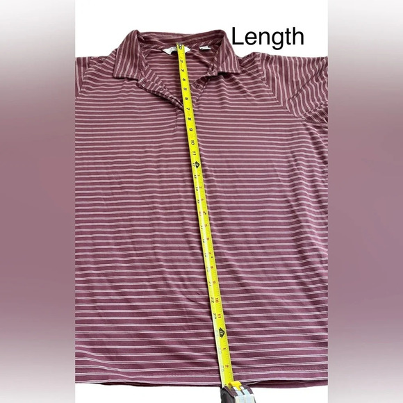 Men’s Oobe Striped Collared, Short Sleeve, Side Slit Polo - Picture 8 of 11